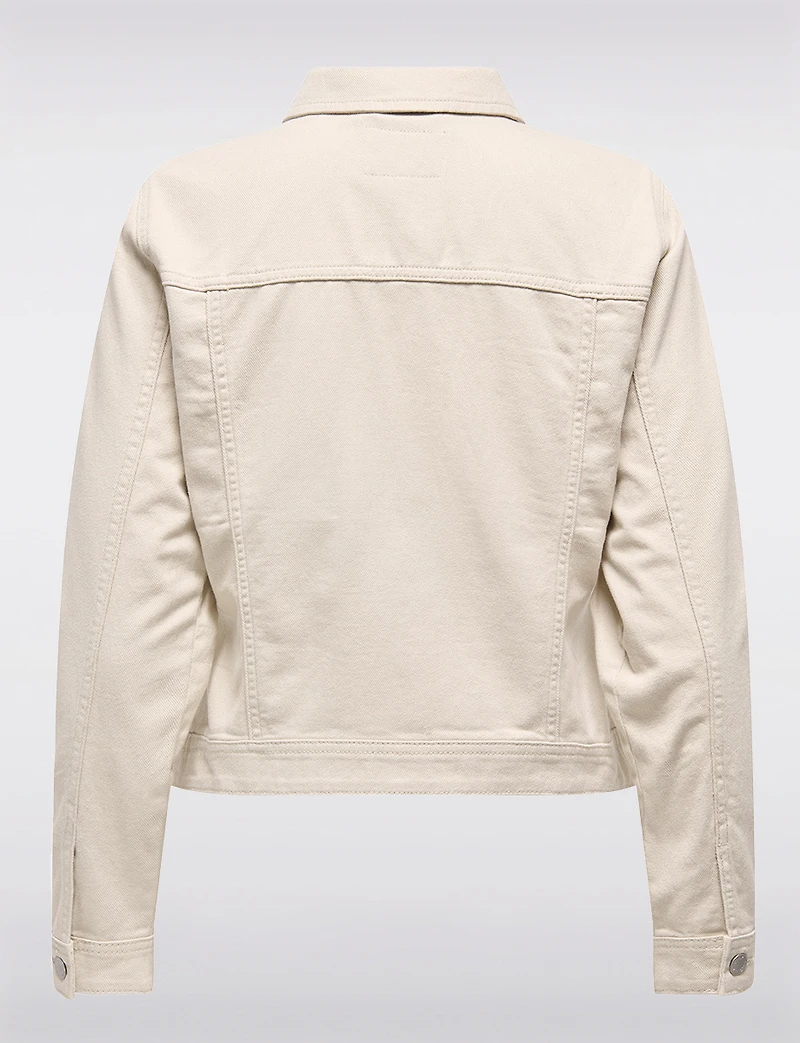 Classic Pastel Denim Jean Jacket | Lightweight 100% Cotton Slim Crop Fit by Only