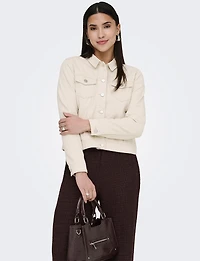 Classic Pastel Denim Jean Jacket | Lightweight 100% Cotton Slim Crop Fit by Only