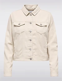 Classic Pastel Denim Jean Jacket | Lightweight 100% Cotton Slim Crop Fit by Only