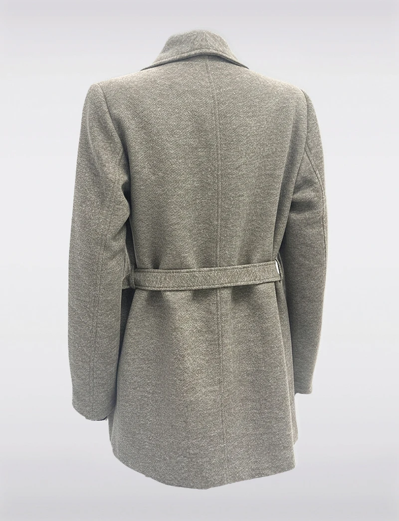 Straight Cut Open Front Belted Large Collar & Pockets Sweater Blazer by Only