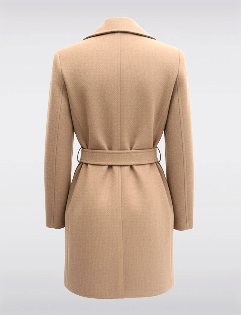 Straight Cut Open Front Belted Large Collar & Pockets Sweater Blazer by Only