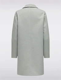 Classic Single-Breasted Notch Collar Cotton-Blend Mid-Length Overcoat by Only