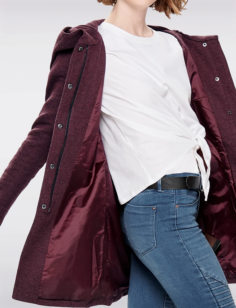 Straight Fit Hooded Zip-Front Jacket- Recycled Lightweight Design by Only