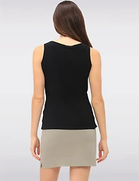 Comfort Stretch Round-Neck & Sleeveless Layering Classic Tank Top by Perle