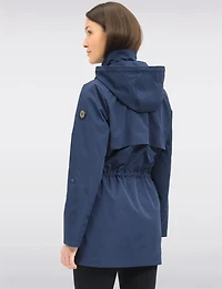 Vegan Breathe-Tech® Long Versatile Raincoat Parka with Removable Hood by Saki