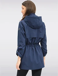 Vegan Breathe-Tech® Long Versatile Raincoat Parka with Removable Hood by Saki