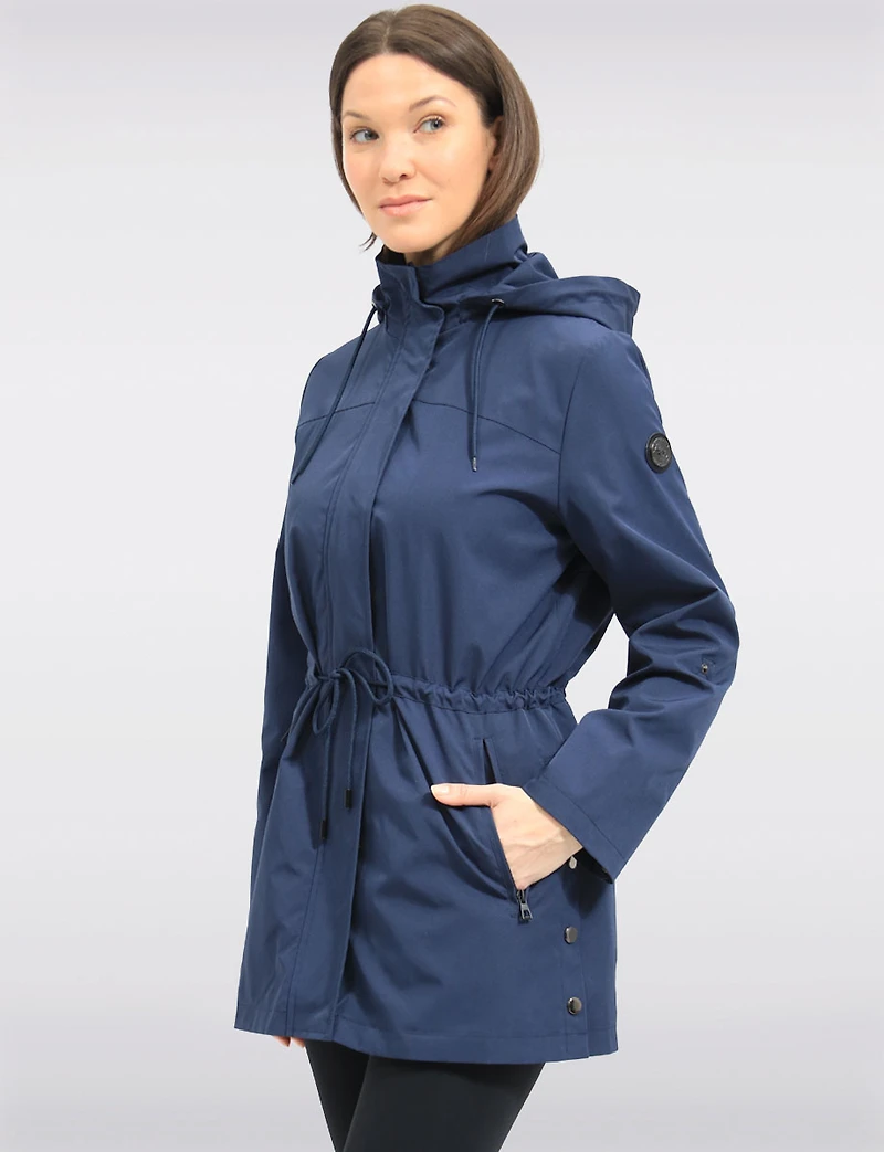 Vegan Breathe-Tech® Long Versatile Raincoat Parka with Removable Hood by Saki