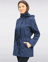 Vegan Breathe-Tech® Long Versatile Raincoat Parka with Removable Hood by Saki