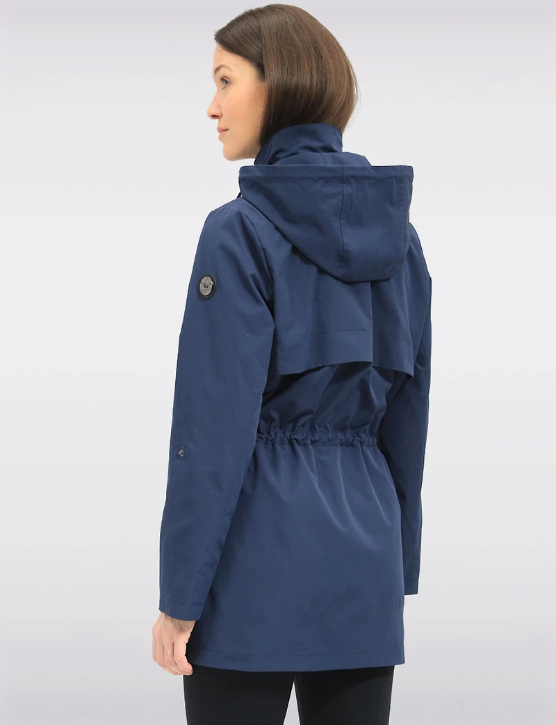 Vegan Breathe-Tech® Long Versatile Raincoat Parka with Removable Hood by Saki