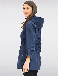Vegan Breathe-Tech® Long Versatile Raincoat Parka with Removable Hood by Saki
