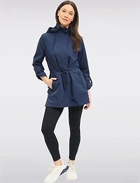 Vegan Breathe-Tech® Long Versatile Raincoat Parka with Removable Hood by Saki