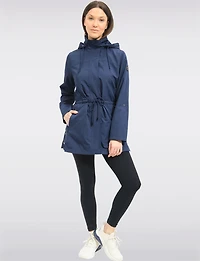 Vegan Breathe-Tech® Long Versatile Raincoat Parka with Removable Hood by Saki