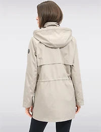 Vegan Breathe-Tech® Long Versatile Raincoat Parka with Removable Hood by Saki