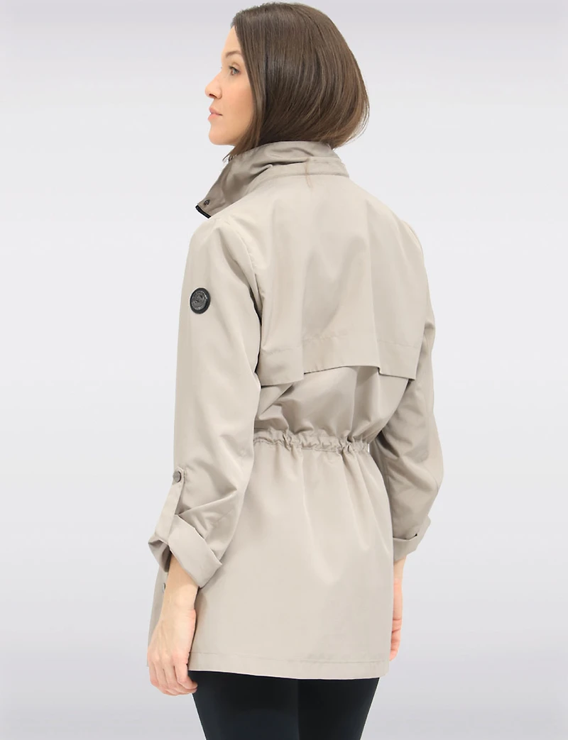Vegan Breathe-Tech® Long Versatile Raincoat Parka with Removable Hood by Saki