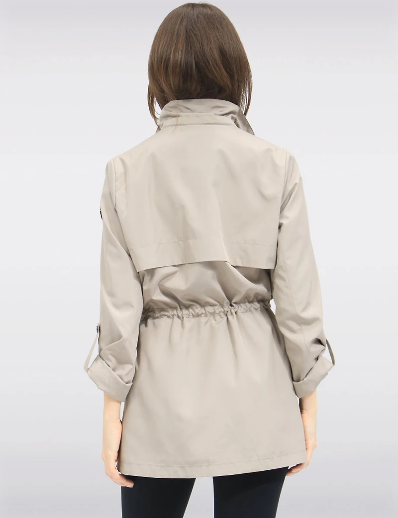 Vegan Breathe-Tech® Long Versatile Raincoat Parka with Removable Hood by Saki