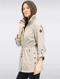 Vegan Breathe-Tech® Long Versatile Raincoat Parka with Removable Hood by Saki