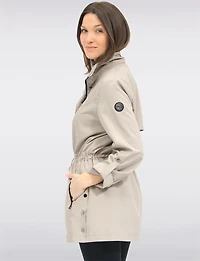 Vegan Breathe-Tech® Long Versatile Raincoat Parka with Removable Hood by Saki