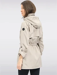Vegan Breathe-Tech® Long Versatile Raincoat Parka with Removable Hood by Saki
