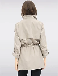Vegan Breathe-Tech® Long Versatile Raincoat Parka with Removable Hood by Saki