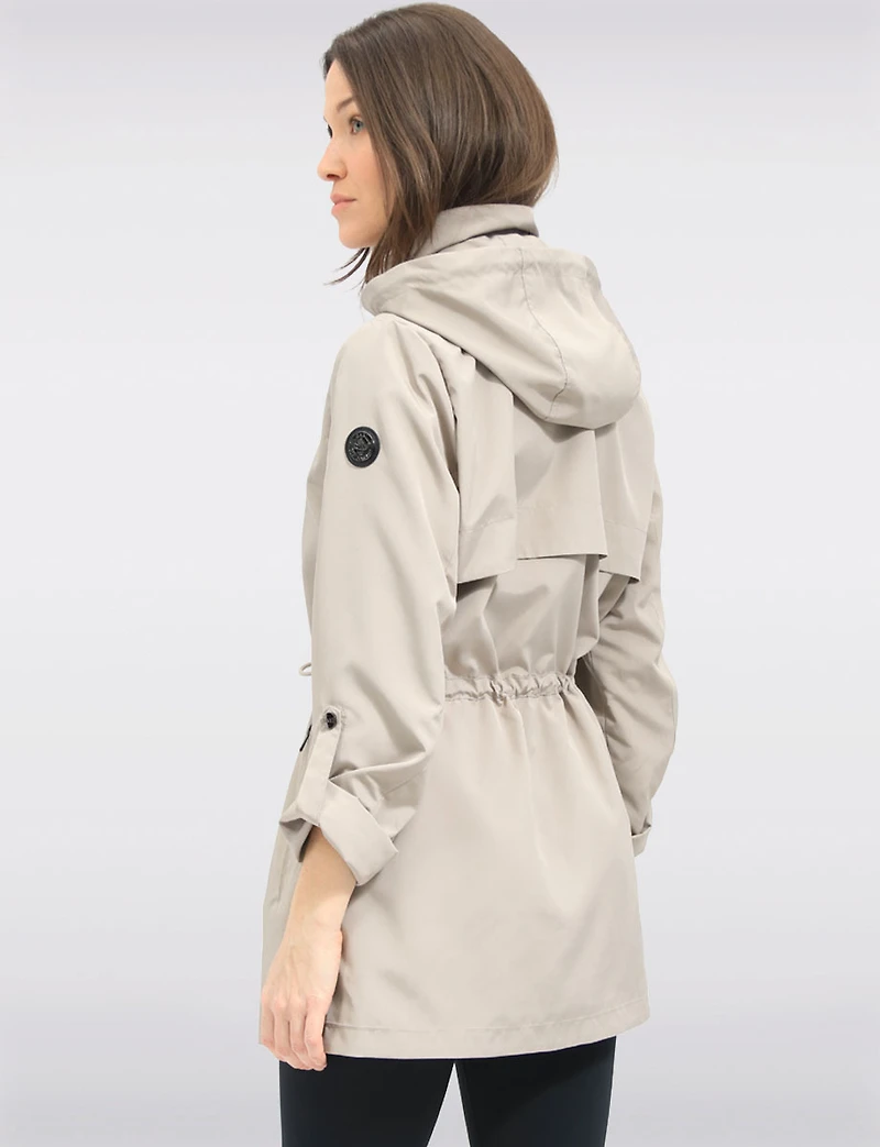 Vegan Breathe-Tech® Long Versatile Raincoat Parka with Removable Hood by Saki