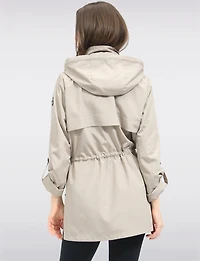 Vegan Breathe-Tech® Long Versatile Raincoat Parka with Removable Hood by Saki