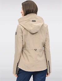 Chic Vegan Breathe-Tech®  Short Raincoat Parka with Removable Hood by Saki