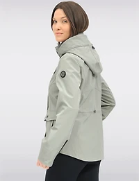Chic Vegan Breathe-Tech®  Short Raincoat Parka with Removable Hood by Saki