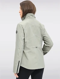 Chic Vegan Breathe-Tech®  Short Raincoat Parka with Removable Hood by Saki