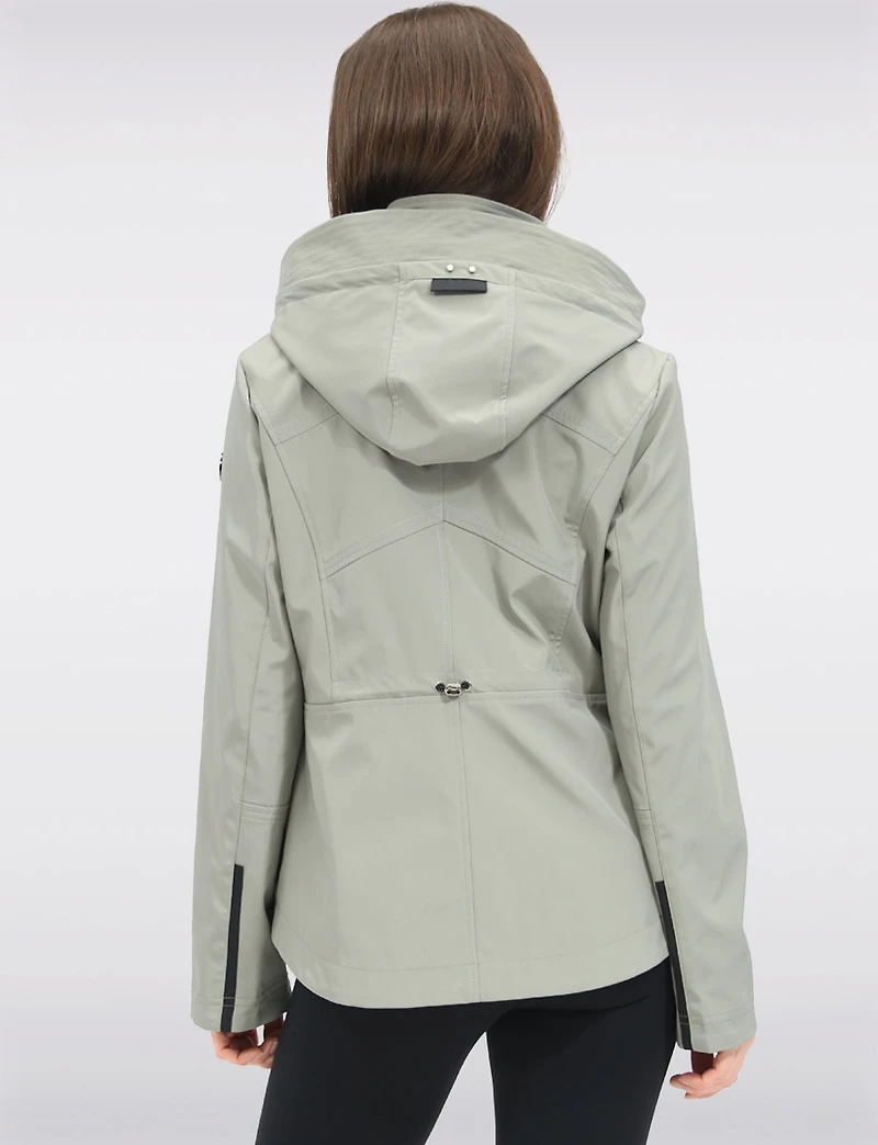 Chic Vegan Breathe-Tech®  Short Raincoat Parka with Removable Hood by Saki