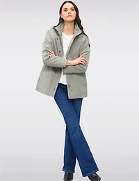 Vegan Breathe-Tech® Straight Cut Raincoat With Removable Hood by Saki