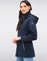Vegan Breathe-Tech® Straight Cut Raincoat With Removable Hood by Saki