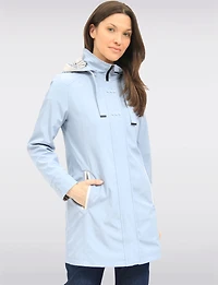 Lightweight Vegan Breathe-Tech® Versatile Raincoat With Plaid Detail by Saki