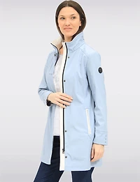 Lightweight Vegan Breathe-Tech® Versatile Raincoat With Plaid Detail by Saki