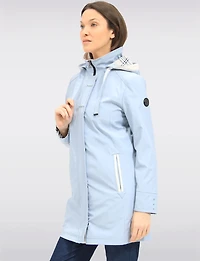 Lightweight Vegan Breathe-Tech® Versatile Raincoat With Plaid Detail by Saki