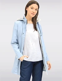 Lightweight Vegan Breathe-Tech® Versatile Raincoat With Plaid Detail by Saki