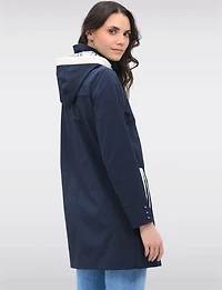 Lightweight Vegan Breathe-Tech® Versatile Raincoat With Plaid Detail by Saki
