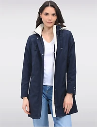Lightweight Vegan Breathe-Tech® Versatile Raincoat With Plaid Detail by Saki