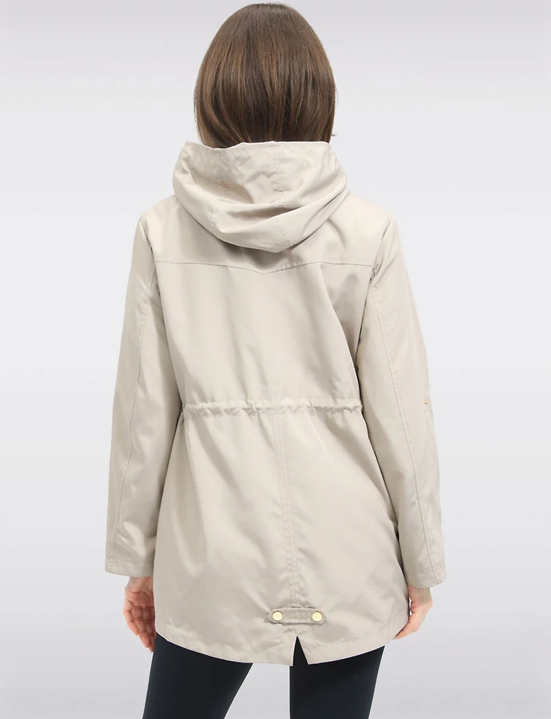 Chic Vegan Breathe-Tech®  Long Raincoat Parka with Hood by Saki