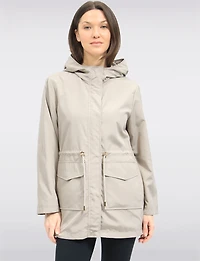 Chic Vegan Breathe-Tech®  Long Raincoat Parka with Hood by Saki