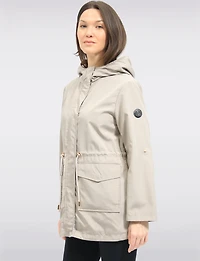 Chic Vegan Breathe-Tech®  Long Raincoat Parka with Hood by Saki