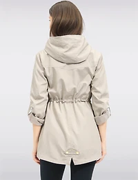 Chic Vegan Breathe-Tech®  Long Raincoat Parka with Hood by Saki