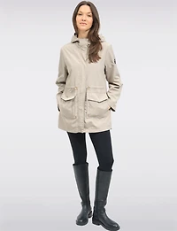 Chic Vegan Breathe-Tech®  Long Raincoat Parka with Hood by Saki