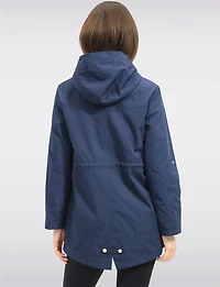 Chic Vegan Breathe-Tech®  Long Raincoat Parka with Hood by Saki