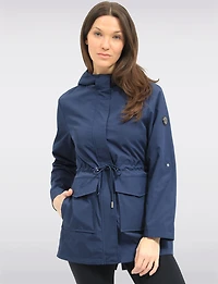 Chic Vegan Breathe-Tech®  Long Raincoat Parka with Hood by Saki