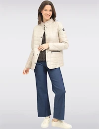 Lightweight Eco-Down Quilted Short Puffer Jacket with Zip-Front Pockets by Saki