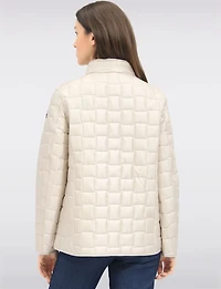 Lightweight Eco-Down Quilted Short Puffer Jacket with Zip-Front Pockets by Saki