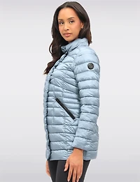 Lightweight Cornelia Vegan Quilted Long Puffer Jacket with Zip-Off Hood by Saki