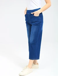 Flare Wide Leg Pull-On Crop Stretchy Capri Pants by Compli K