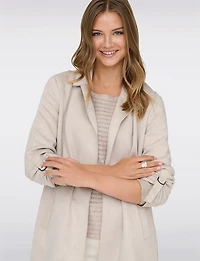 Luxurious Vegan Ultra-Soft Suede Long Coatigan with Adjustable Cuffs by Only