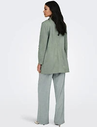 Luxurious Vegan Ultra-Soft Suede Long Coatigan with Adjustable Cuffs by Only